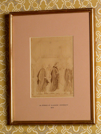 Benjamin Disraeli, 1st Earl of Beconsfield, MP, PC, FRS, KG (1804-1881) attending chapel at Glasgow ...