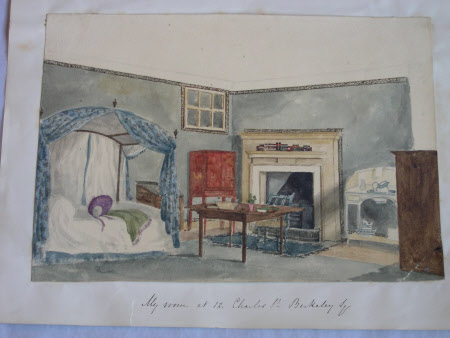 Lady Sophia Cust's room at 12 Charles Street, Belgrave Square, London:1835.