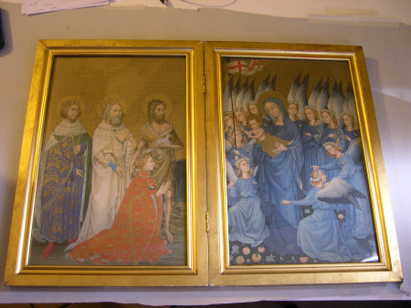 Richard II presented to the Virgin and Child by his Patron Saint John the Baptist and Saints Edward ...