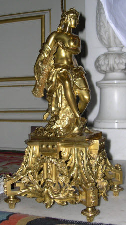 Pair of ormolu andirons, Diana and Venus