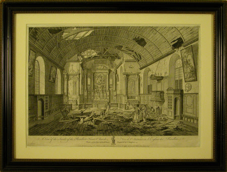 A View of the Inside of the Recollect Friars Church. Quebec, (after Richard Short)