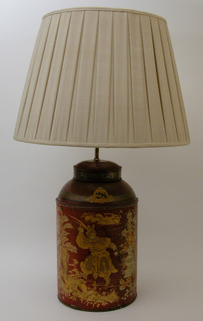 Tea caddy converted to lamp
