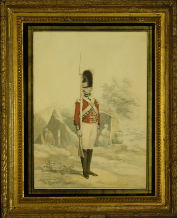 Light Infantry Company, Royal Lancashire Militia: Light Infantry soldier, standing at attention, a ...
