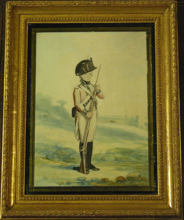 Grenadier Battalion , Royal Lancashire Militia: Soldier of battalion company, standing in a ...
