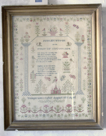 Sampler, Jubilee Hymn for the First of August 1834