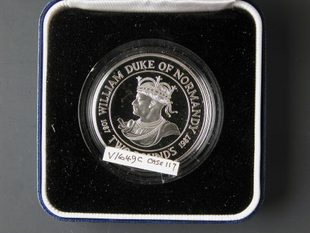 Guernsey silver proof £2 coin celebrating the 900th anniversary of the death of King William I (The ...