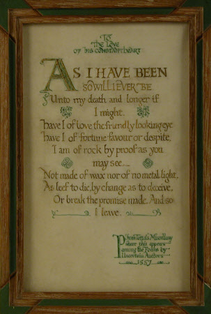 "To the Love of his CONSTANT HEART"