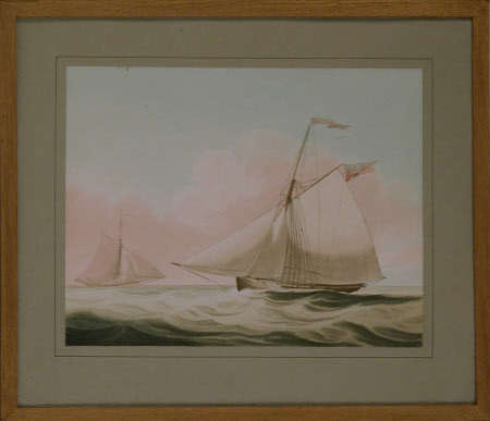 Two yachts in full sail (after William John Huggins)