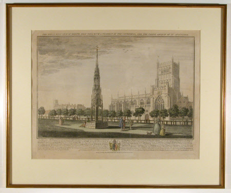 North west view of the High Cross of Bristol with a prospect of the Cathedral and the Parish church ...