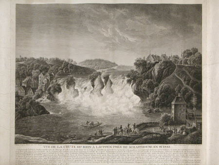 Vue de la Chute du Rein a Lauffen pres de schaffhouse en suisse.