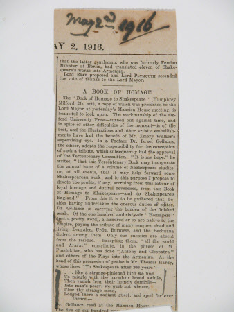 Newspaper cutting