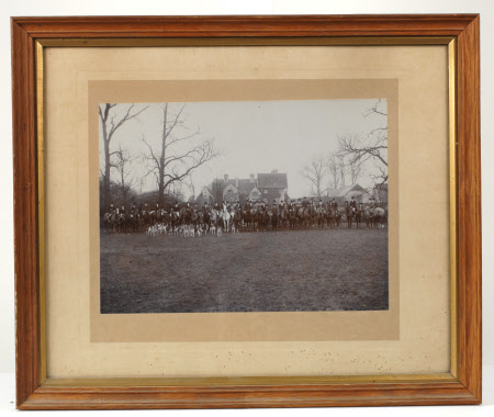 The hunt assembled at the east front of Lytes Cary Manor, Somerset, with Major Sir Walter Kentish ...