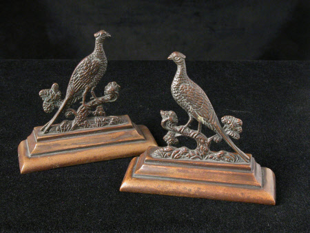 Pheasants perched on branches