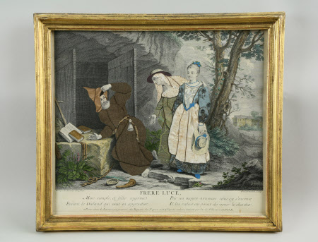 Suites d'Estampes Nouvelles pour les Contes de La Fontaine: Frere Luce (after Nicolas Vleughels) 
