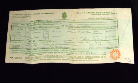 Marriage certificate