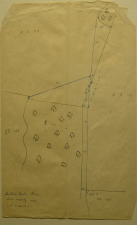 Map/plan of Belton Ashes Farm, Lincolnshire, showing the water supply.