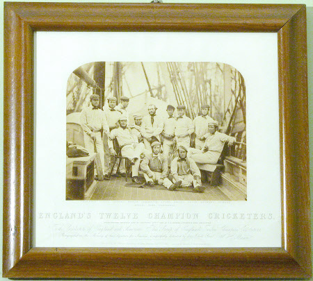 England's Twelve Champion Cricketers on the morning of their departure for America, on board a ship ...