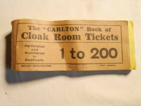 Cloakroom ticket book