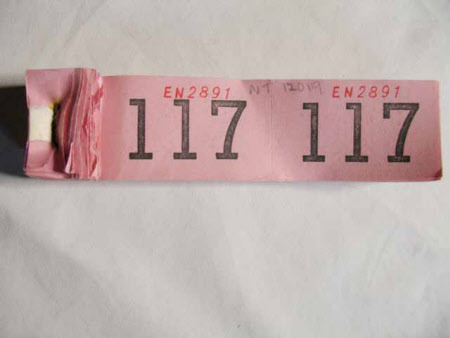 Cloakroom ticket book