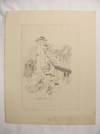 End of a Stone House with Chimney