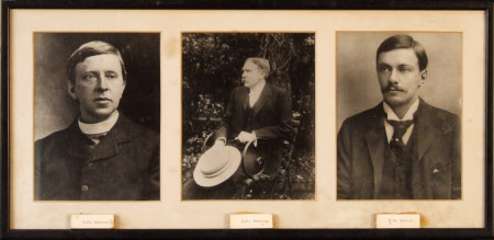 Left to right: Robert Hugh Benson (1871 - 1914),  Arthur Christopher Benson (1862-1925) and  Robert ...