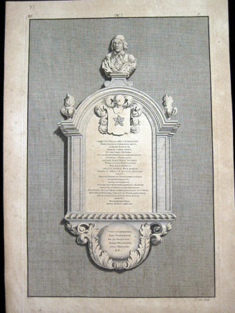 Memorial tablet of Charles de St Denis Sieur de Saint-Evremond (1613-1703), Westminster Abbey, ...