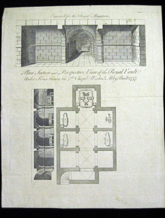 Plan, Section and Perspective View of the Royal Vault under King Henry the 7ths Chapel Westminster ...