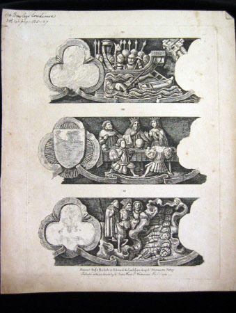 Reliefs on the Screen in Edward the Confessor's Chapel, Westminster Abbey, London: 1782.