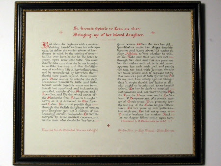 Framed letter