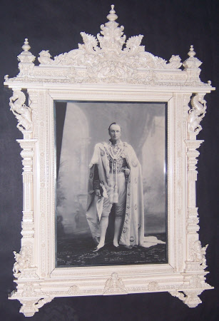 An ivory frame, containing a photograph of George Nathaniel Curzon, 1st Marquess Curzon of ...