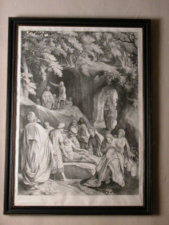 Arimathaea wrapping the body of Christ in linen and laying it to rest in a sepulchre. Luke XXIII, 53