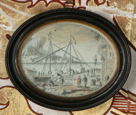 A coastline with ships