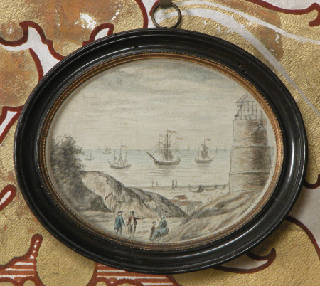 A coastline with ships