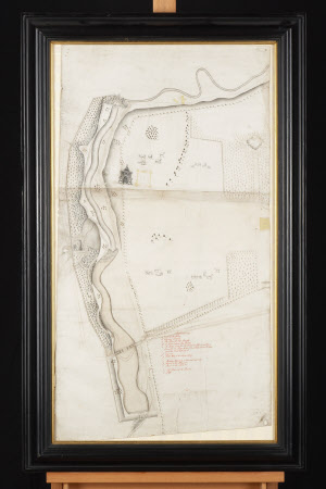 Map/plan of Wallington Grounds, the South Park, Pagoda and River Wansbeck, Northumberland. 