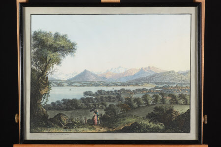 Vue du Montblanc et une partie de Geneve pris depuis