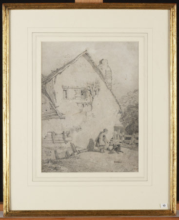 View of a Cottage with Figures