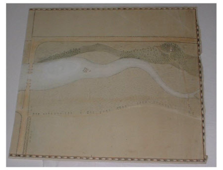 Map/plan/design for a river broadening into a lake possibly for Wallington Park, Northumberland. 