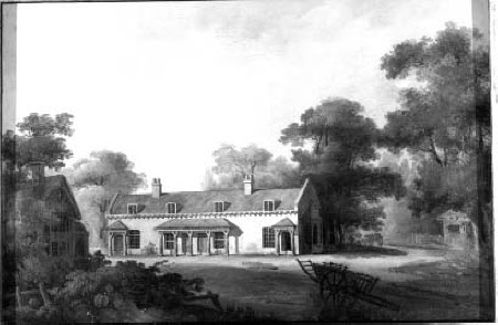 Seven Designs for a Picturesque Village: Design for a Row of Cottages, a Gothic Bay at one end