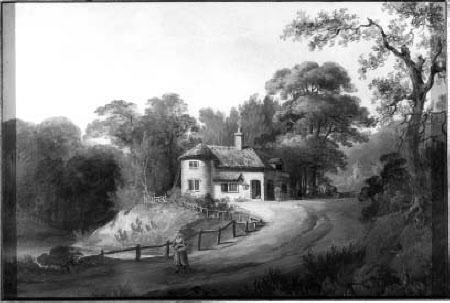 Seven Designs for a Picturesque Village: Design for a Thatched Cottage with Circular Tower and ...