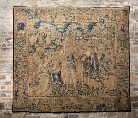 A Woman presenting a Crown to a General