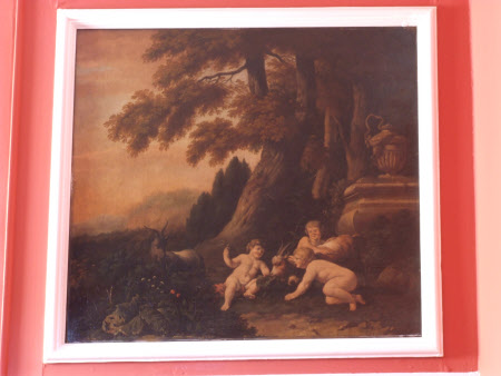 Landscape with Three Naked Boys playing with a Goat 