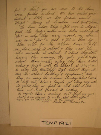 Photocopied letter