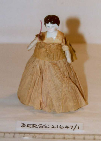 Glazed china shoulder-head doll
