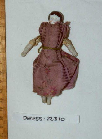 Glazed china shoulder-head doll