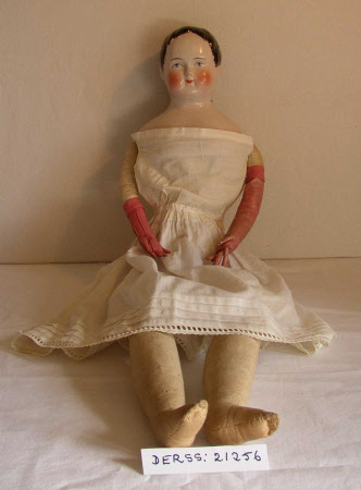 Glazed china shoulder-head doll