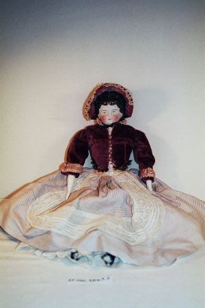 Glazed china shoulder-head doll