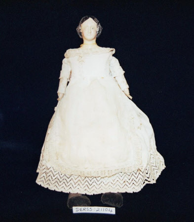 Papier mache shoulder-head doll