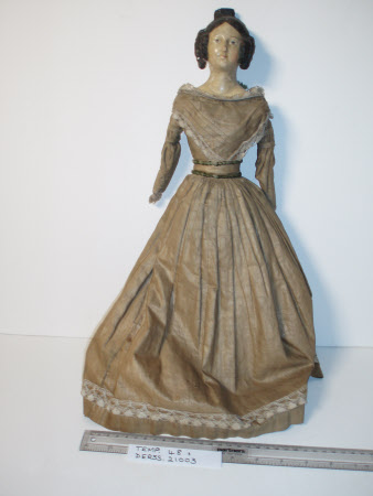 Papier mache shoulder-head doll