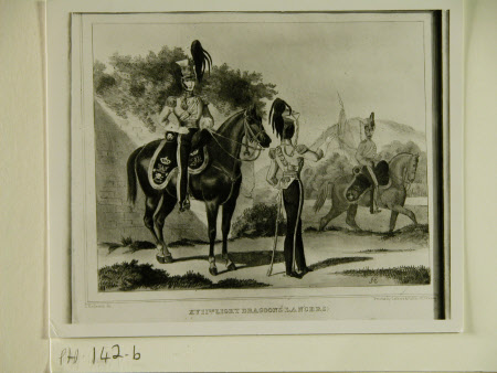 Two of the (rare) set of cavalry coloured lithographs.