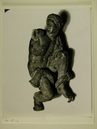 The broken lead figure from the dredging of the large pond, Dyrham Park, Gloucestershire in 1973, ...